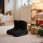 Warm Chenille Knit Bootie Slippers for Women