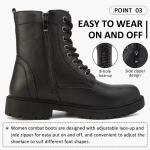 Women's Waterproof Black Ankle Boots with Zipper