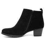 Black Faux Suede Heeled Boot for Women - Size 6