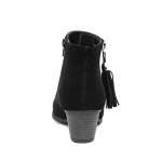 Black Faux Suede Heeled Boot for Women - Size 6
