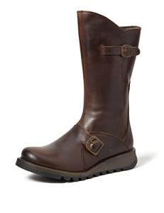 Fly London Women’s Buckle Boots in Dark Brown