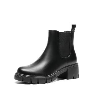 DREAM PAIRS Women's Black Chelsea Ankle Boots
