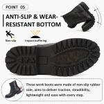 Women's Waterproof Black Ankle Boots with Zipper