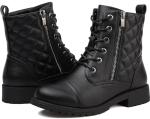 Women’s Waterproof Black Combat Ankle Boots