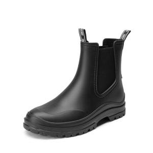 DREAM PAIRS Women's Chelsea Rain Boots - Black