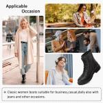 Women's Waterproof Black Ankle Boots with Zipper