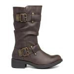 Rocket Dog Brown Faux Leather Biker Boots