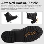 Women’s Waterproof Black Combat Ankle Boots