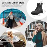 Women’s Waterproof Black Combat Ankle Boots