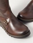 Fly London Women’s Buckle Boots in Dark Brown