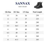 SANNAX Women's Lace-Up Chunky Ankle Boots, Black