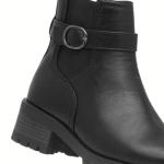 Lilley Women’s Black Zip-Up Boots, Size 5 UK