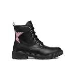 Geox J Casey Black and Pink Ankle Boots