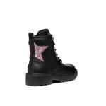 Geox J Casey Black and Pink Ankle Boots