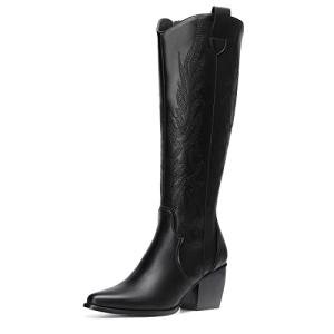 Chic Women’s Cowboy Boots with Chunky Heel