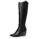 Chic Women’s Cowboy Boots with Chunky Heel