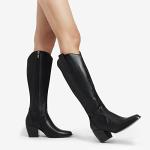 Chic Women’s Cowboy Boots with Chunky Heel