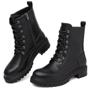 Women's Waterproof Ankle Lace-Up Combat Boots
