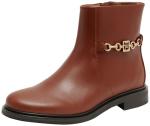 Tommy Hilfiger Women's Cognac Leather Chain Boots