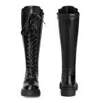 DREAM PAIRS Black Thigh High Combat Boots