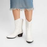 Cute Embroidered Mid Calf Cowboy Boots for Women