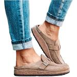 FMOGE Women's Comfy Suede Flat Mule Sandals