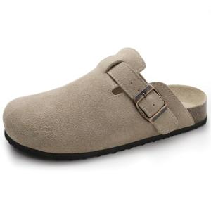 Zandrix Women's Suede Clog Sandals with Buckle