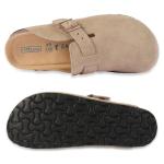 Zandrix Women's Suede Clog Sandals with Buckle