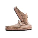 FMOGE Women's Comfy Suede Flat Mule Sandals