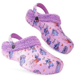 Disney Stitch Fleece-Lined Women's Clogs with Charms