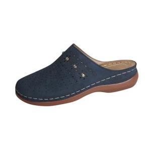 Womens Wide Fit Wedge Mule Sandals for Summer
