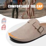 Suede Clogs with Adjustable Buckle and Arch Support