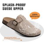 Suede Clogs with Adjustable Buckle and Arch Support