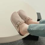 Suede Clogs with Adjustable Buckle and Arch Support
