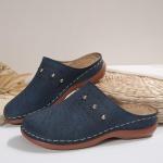 Womens Wide Fit Wedge Mule Sandals for Summer