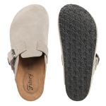FITORY Women’s Slip-On Leather Clogs in Taupe