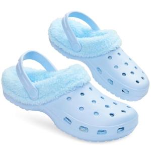Women's Fleece Lined Slip-On Clogs - Baby Blue
