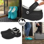 Women's Black Fleece-Lined Dockray Clogs - 6.5