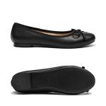 Womens Classic Bow Flats Ballerina Shoes, Black