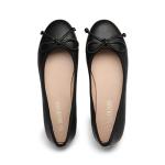 Womens Classic Bow Flats Ballerina Shoes, Black