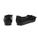 Womens Classic Bow Flats Ballerina Shoes, Black