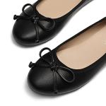 Womens Classic Bow Flats Ballerina Shoes, Black