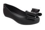 Black Jelly Ballet Flats with Bow for Women