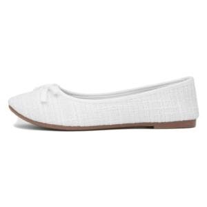 Lilley Grace Women's White Bow Ballerina Shoes