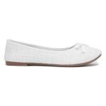 Lilley Grace Women's White Bow Ballerina Shoes