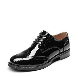 Chic Black Vintage Lace-Up Oxford Shoes for Women