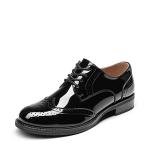 Chic Black Vintage Lace-Up Oxford Shoes for Women