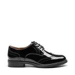 Chic Black Vintage Lace-Up Oxford Shoes for Women