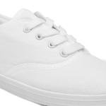 Red Fish Tai Women's White Lace-Up Canvas Sneakers