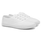 Red Fish Tai Women's White Lace-Up Canvas Sneakers